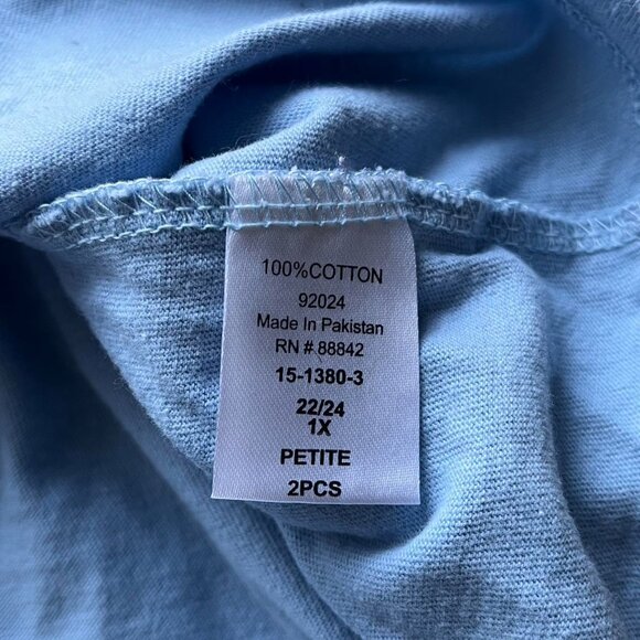 “Cat Mom” Womens Petite XL Blue/White Long Sleeve 100% Cotton Tshirt Top - Picture 5 of 7